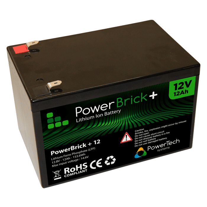 Batterie Lithium 12V 12Ah - LiFe (LiFePO4) - PowerBrick®
