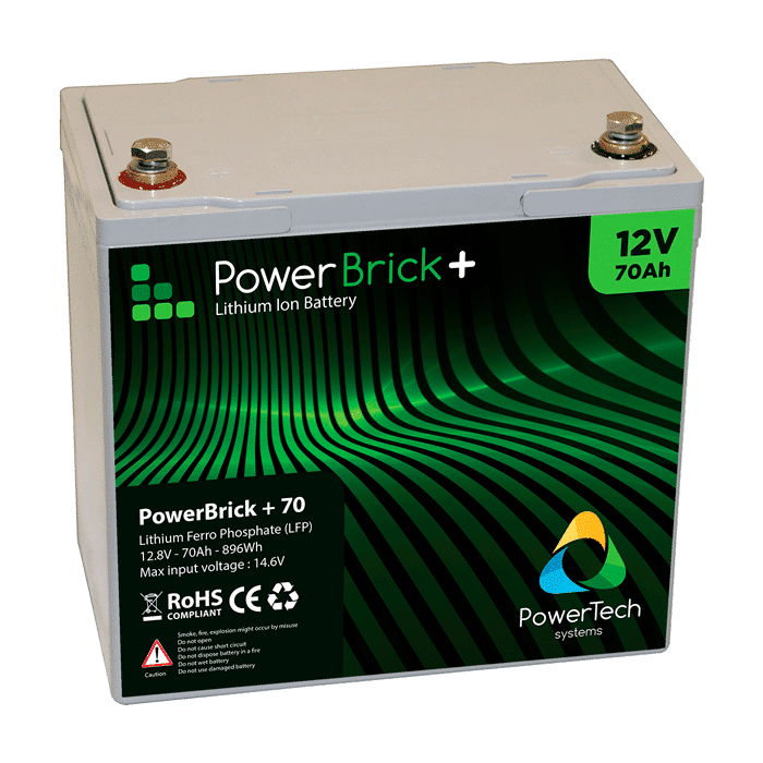 Lithium Ion battery 12V 70Ah - LiFePO4 - PowerBrick®