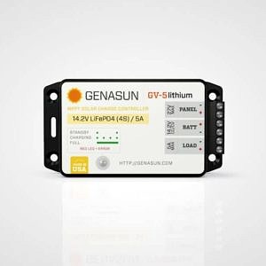 Genasun GV5 Lithium 65W-5A MPPT Solar Controler for 12V Lithium Batteries