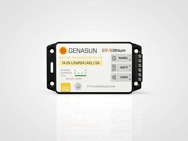 Genasun GV5 Lithium 65W-5A MPPT Solar Controler for 12V Lithium Batteries