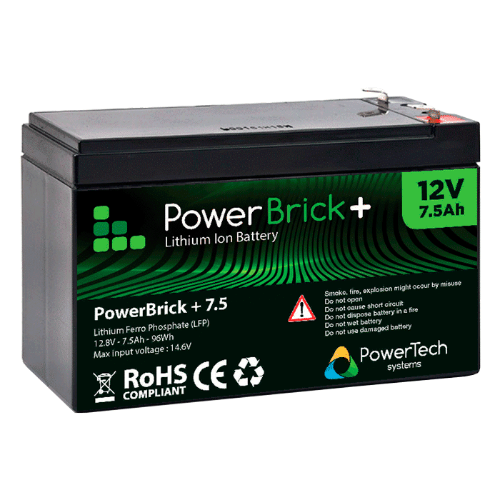Batterie Lithium 12V 7.5Ah - LiFe (LiFePO4) - PowerBrick®