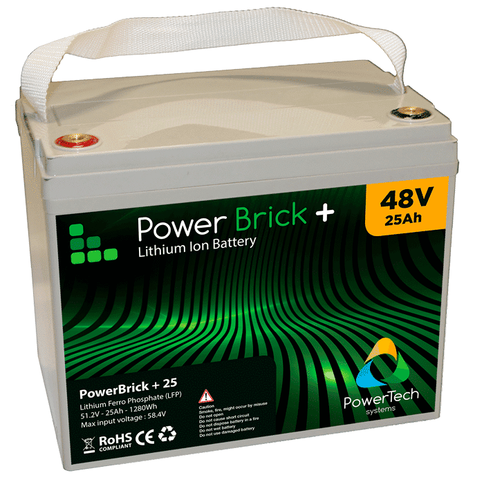 Lithium Ion battery 48V 25Ah - High specs LiFePO4 battery - PowerBrick®