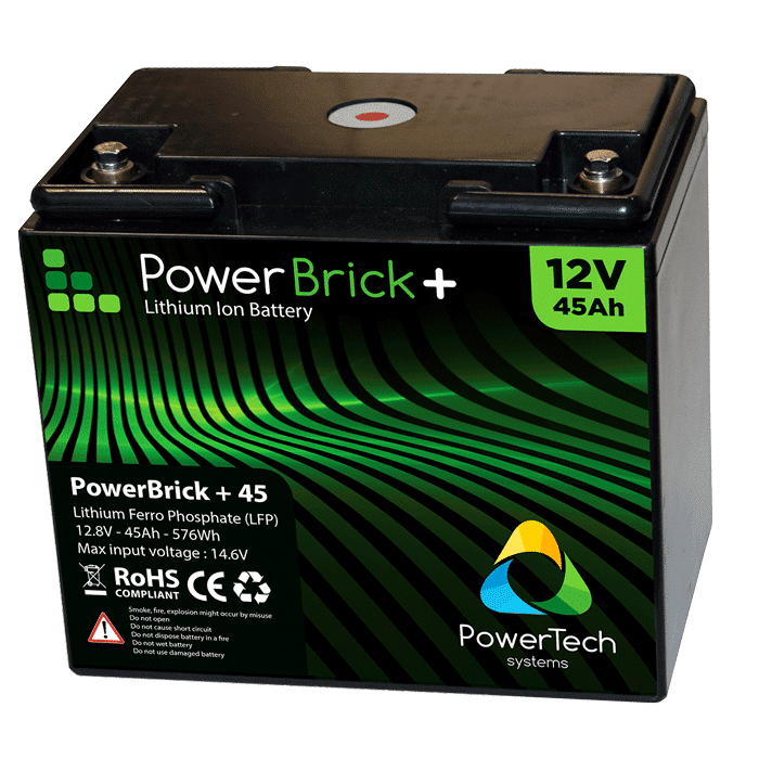 Lithium Ion battery 12V 45Ah - LiFePO4 - PowerBrick®